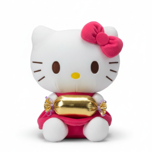 hello kitty con el dulce dorado